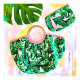 Troop Palm Springs Pink & Green Palm Leaf Tassel Bag