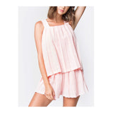 Pink Pleated Flare Shorts