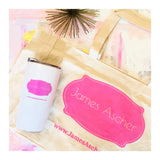 James Ascher Canvas & Pink Logo Shopping Tote