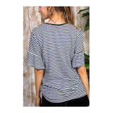 Navy OR Yellow & White Stripe Bell Sleeve Pique Tee