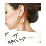 Everyday Brushed Matte GOLD or SILVER Hoops in Medium or Large